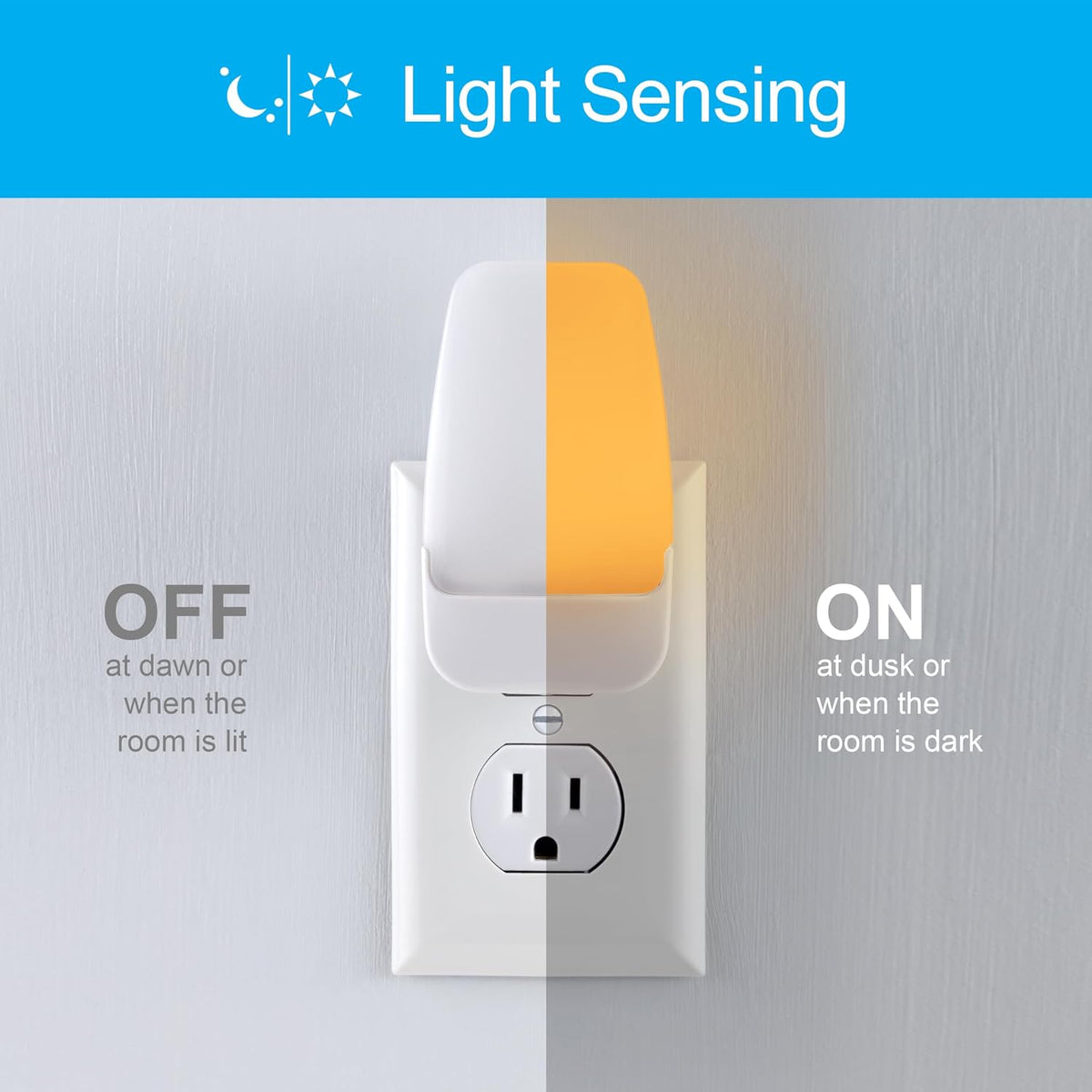 GE SleepLite Plug in Night Light, Amber, 2 Pack