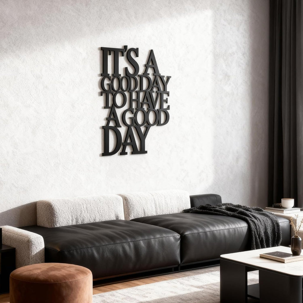 Sinseike Motivational Black Metal Wall Art (Black)