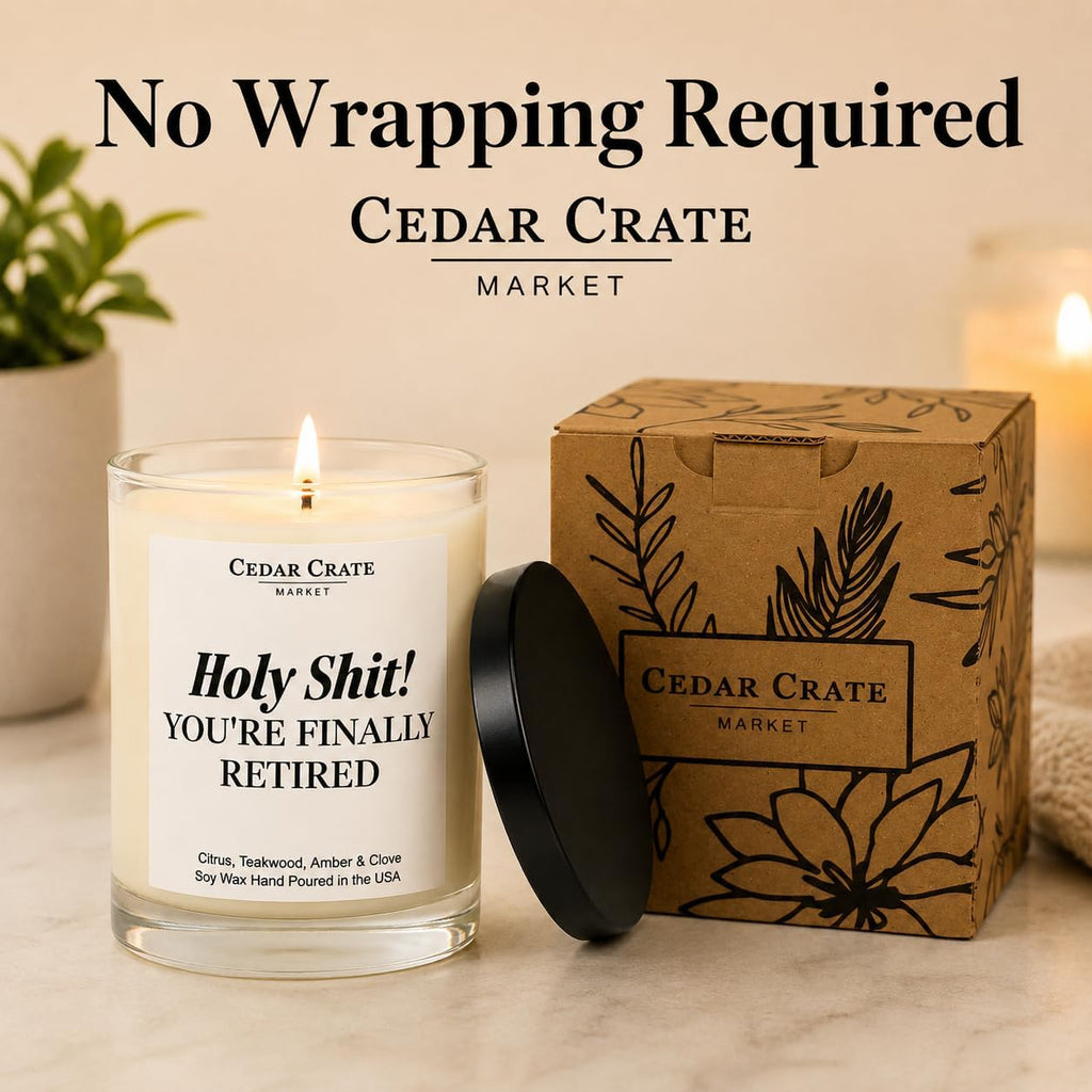 2026 Retirement Gift for Women, Men - Holy Sh*t You're Finally Retired! Funny Candle, 13.5oz Soy Wax | Hilarious Farewell Gift Coworker Best Friend Nurse, Teacher, Mom, Dad, Boss, Friend, Sister