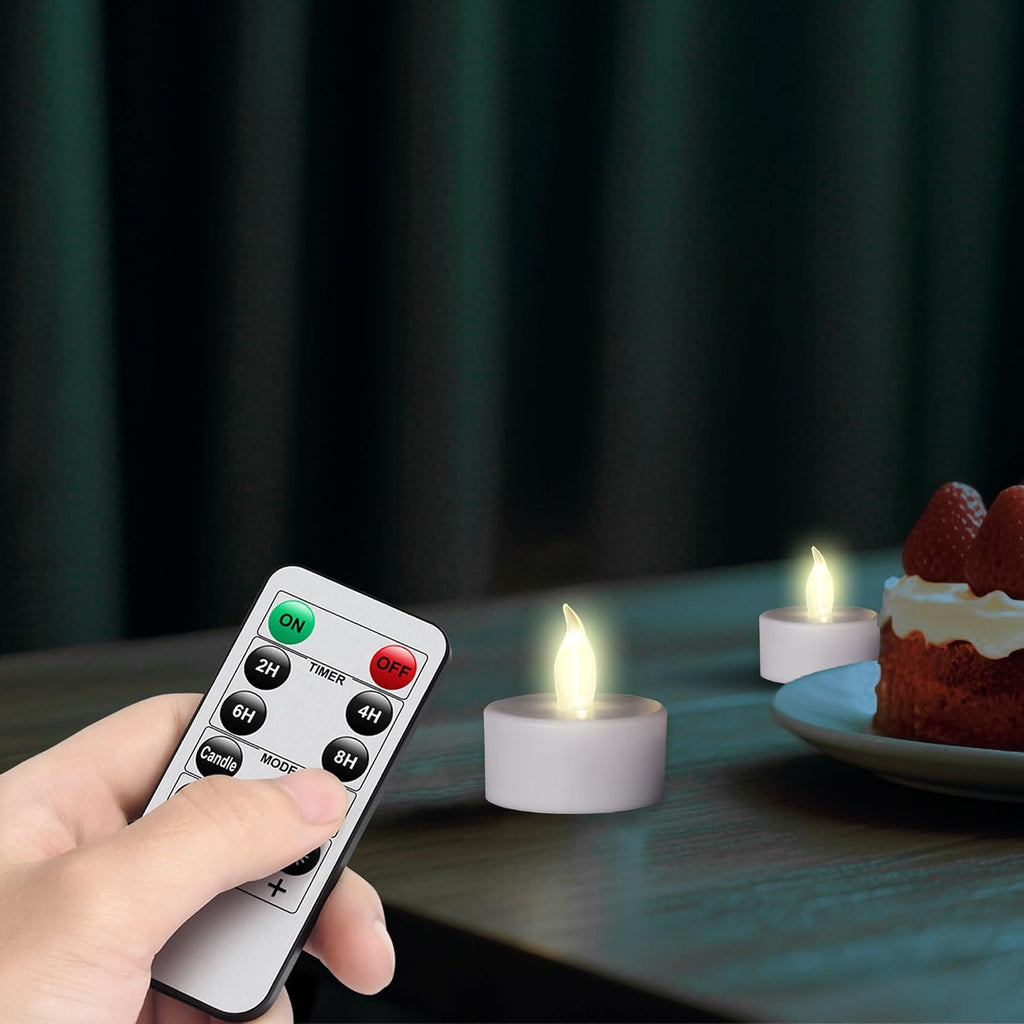 LED Tea Light Flameless Candles with Remote Control Flickering Tealight Long Lasting, Battery Operated with Timer for Halloween Home Decoration Seasonal &Festival Celebration WarmWhite (50pcs)