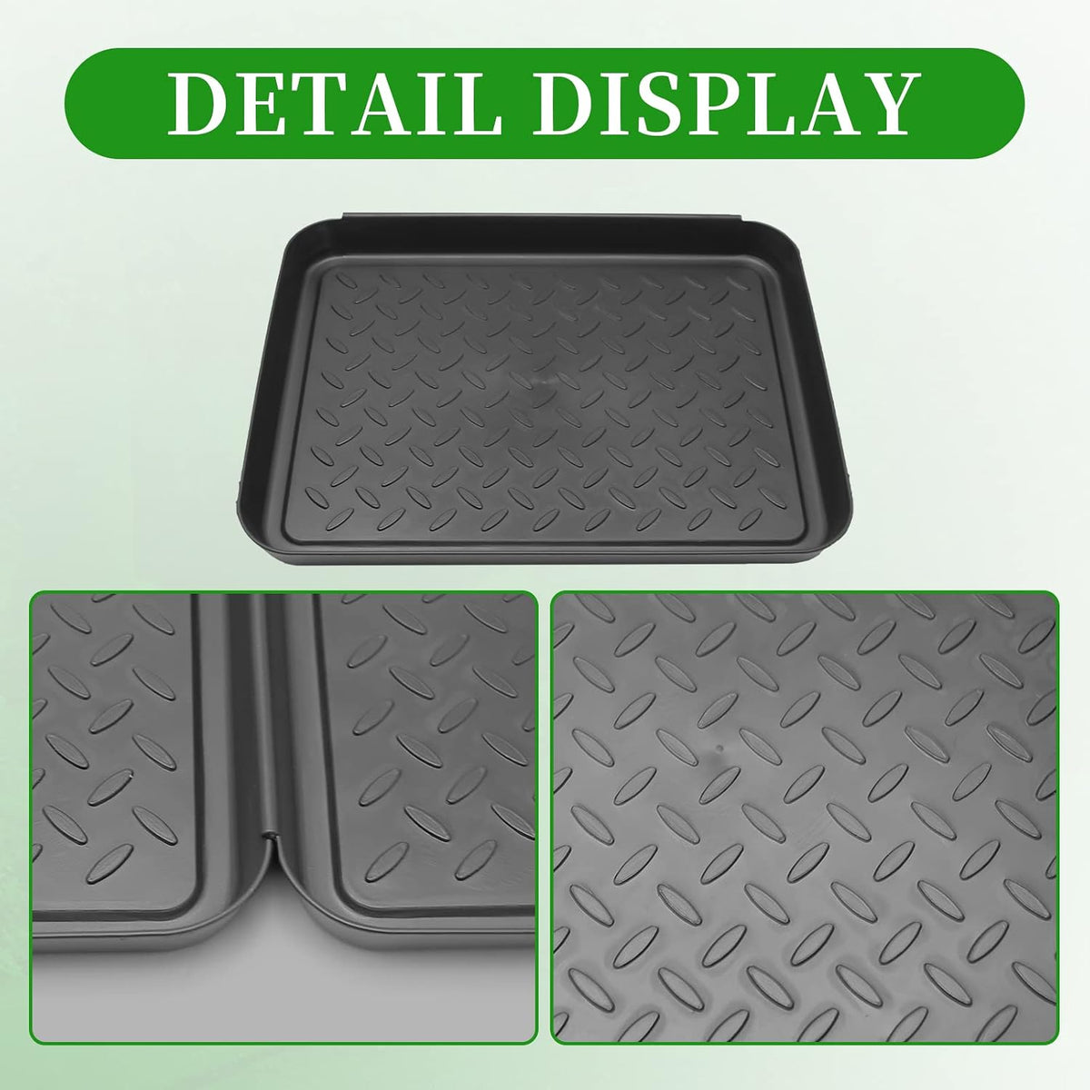 Anxingo 3 Pack (13.75 x 10.58 inches) Home Boot Tray Black Shoe Border Mat Heavy Duty Floor for Indoor Outdoor Pet Feeding Mat Rubber Shoe Mat-Trash Can Mat-Water Cooler Mat-Wet Shoe Mats