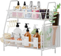 2 Tier Bathroom Countertop Organizer, Vanity Storage Shelf, Small, White