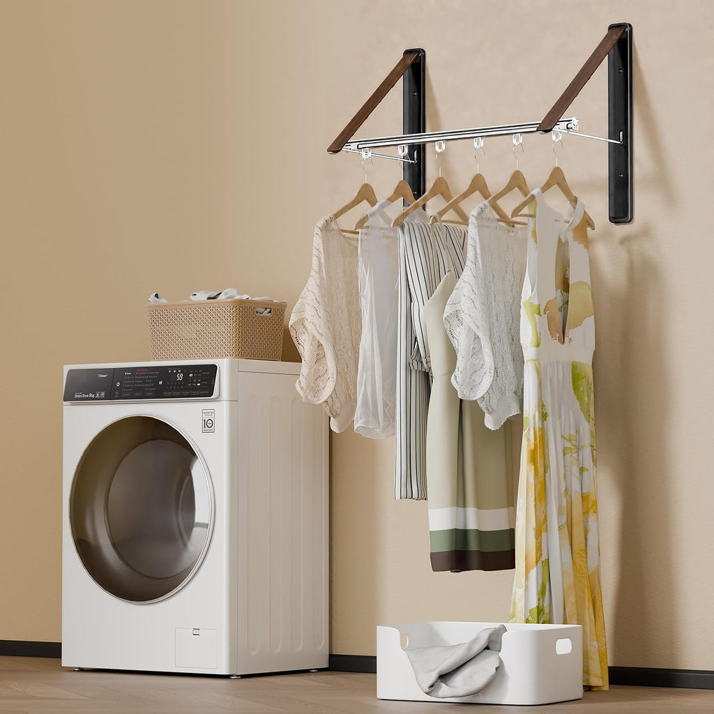 Folding Clothes Hanger Rack Wall mounted for Laundry Clothes Drying Rack