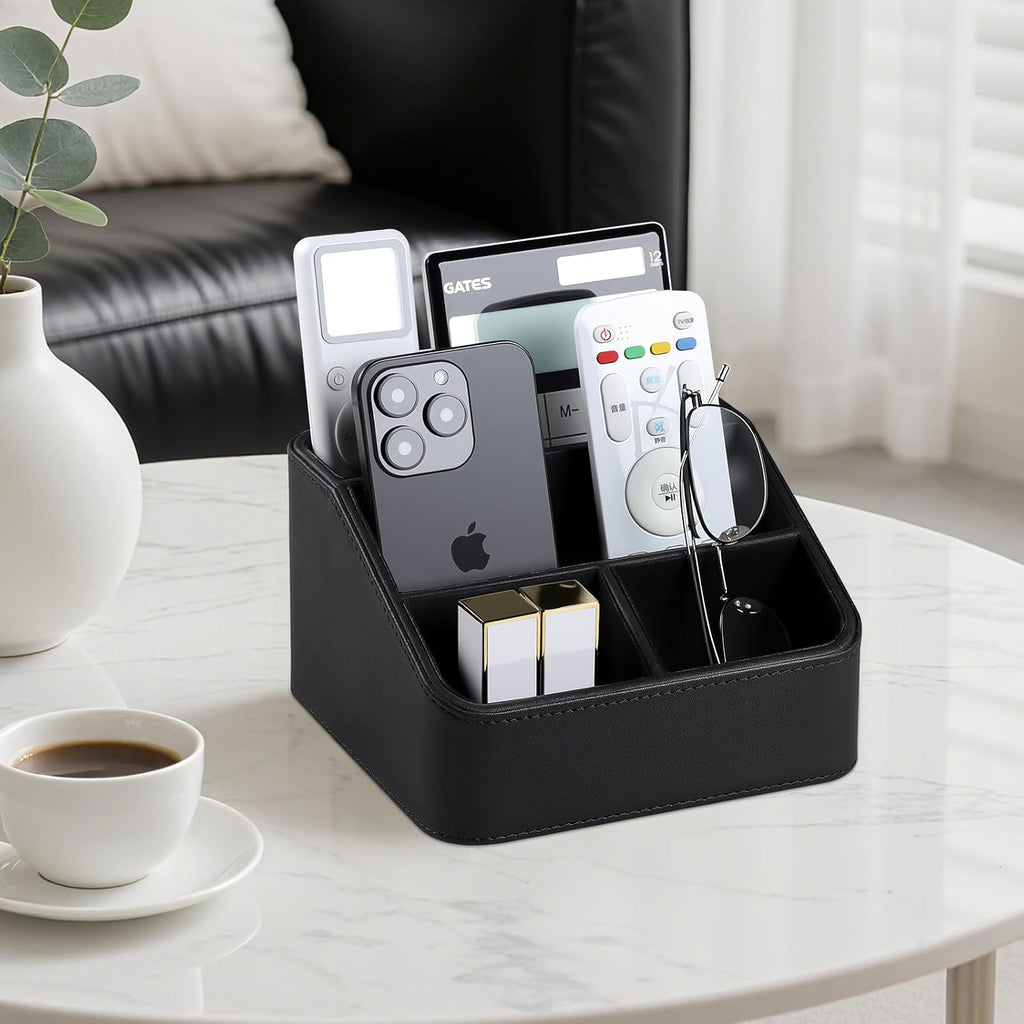 Remote Control Holder, Nightstand Organizer, Desk Caddy (Black)