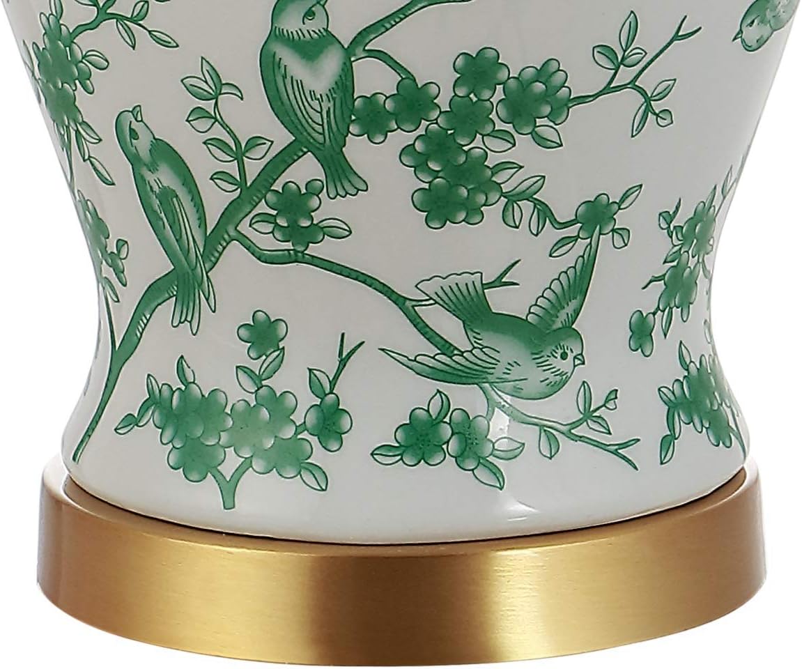 JONATHAN Y Penelope Ginger Jar 22" LED Table Lamp, White/Green