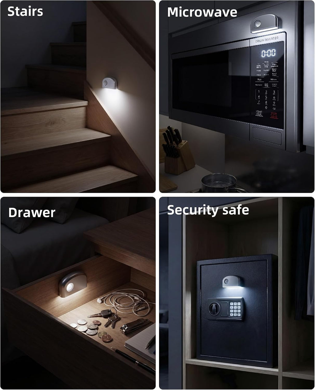 Keyhole Light, Battery Powered Motion Sensor Lights,Door Lock Light Magnetic & Dimmable,6 LED Bulbs PIR Wireless Motion Detector 6500K Soft White,Portable Nightlight for Hallway,Appliance,Bathroom