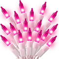 Brillarlights 100 Count Mini Pink String Lights, 21ft Incandescent Christmas Tree Lights, UL Certified Indoor Outdoor Pink Fairy Lights for Room, Valentine's Day, Porch, Weddings,Christmas Decor