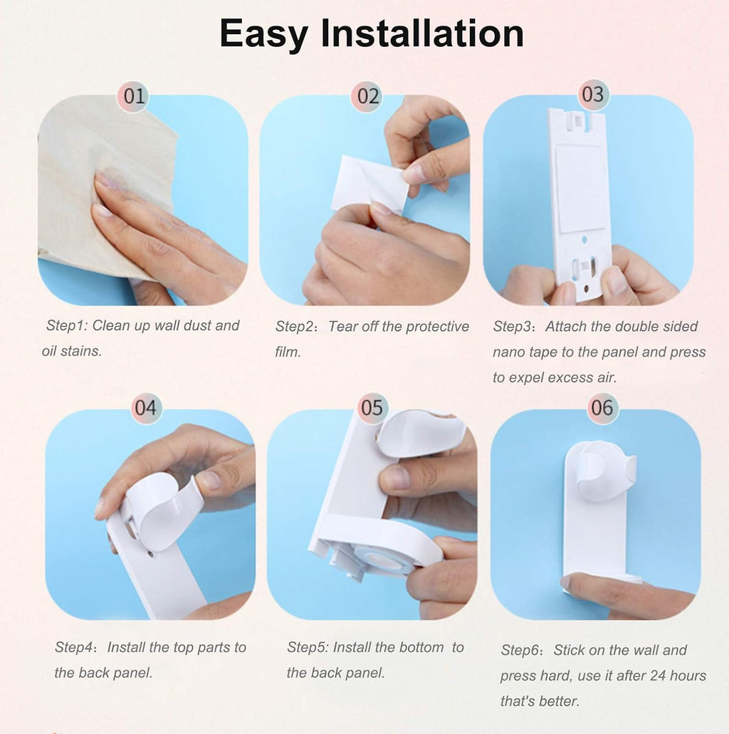 Electric Toothbrush Holders for Bathroom, Electric Toothbrush Organizer, Bathrooms Toothbrush Storage for Shower Space-Saving, Mirror Toothbrush Holder Wall Mounted, ABS(White)
