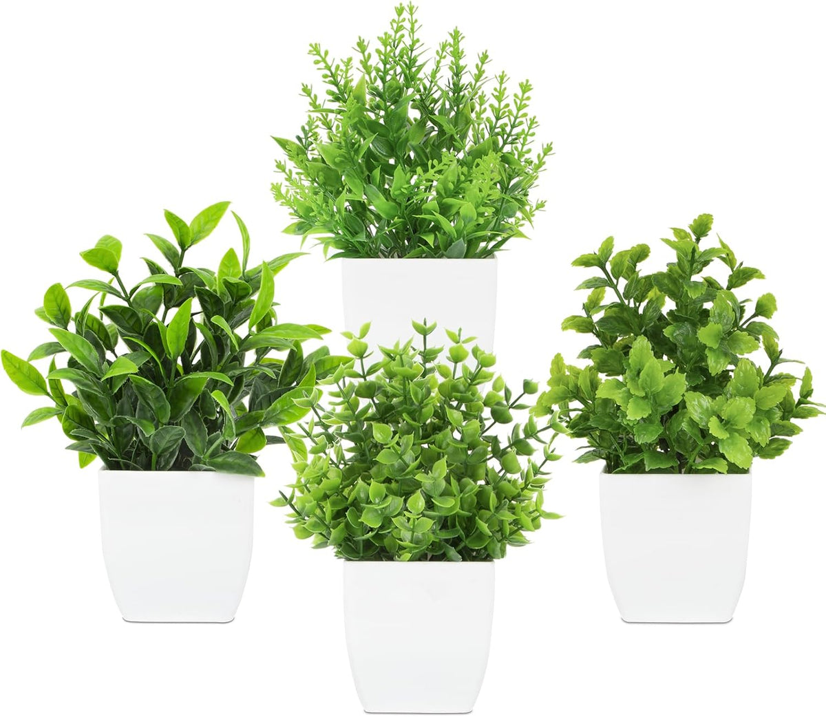 4 Pack Small Fake Plants Mini Artificial Plants for Desk Bathroom Decor