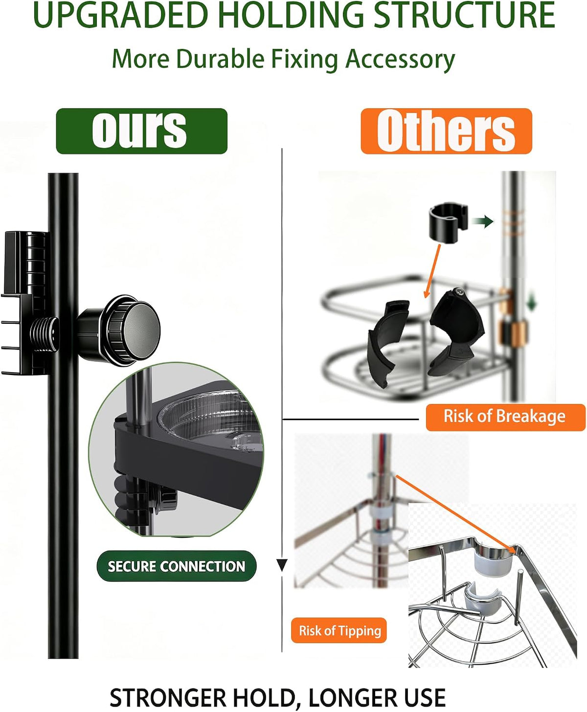 360°Rotating Corner Shower Caddy Organizer Tension Pole,Black