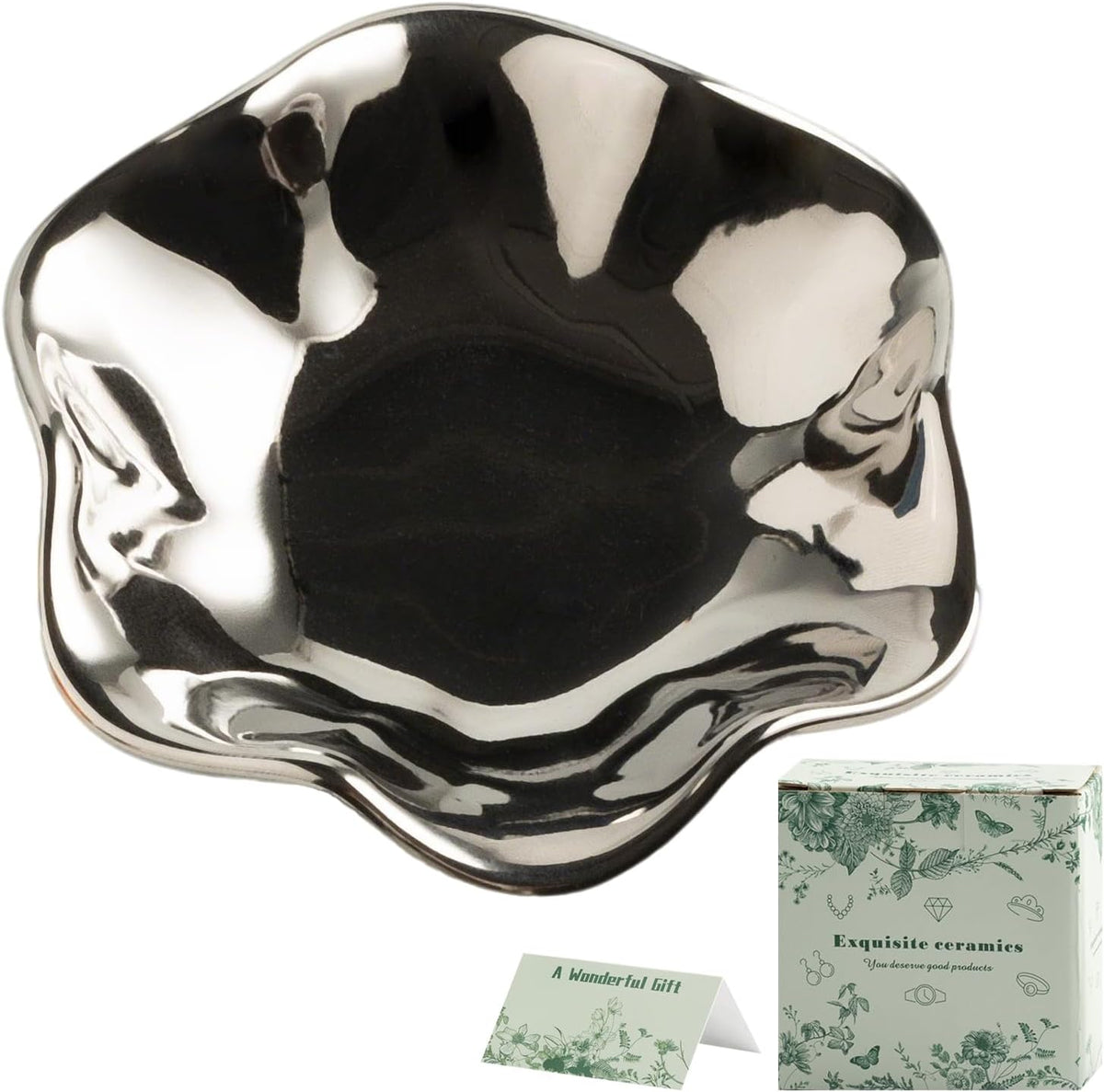 BEUNAIZER Jewelry Dish Tray, Ring Dish, Ceramic Trinket Tray, Key Bowl