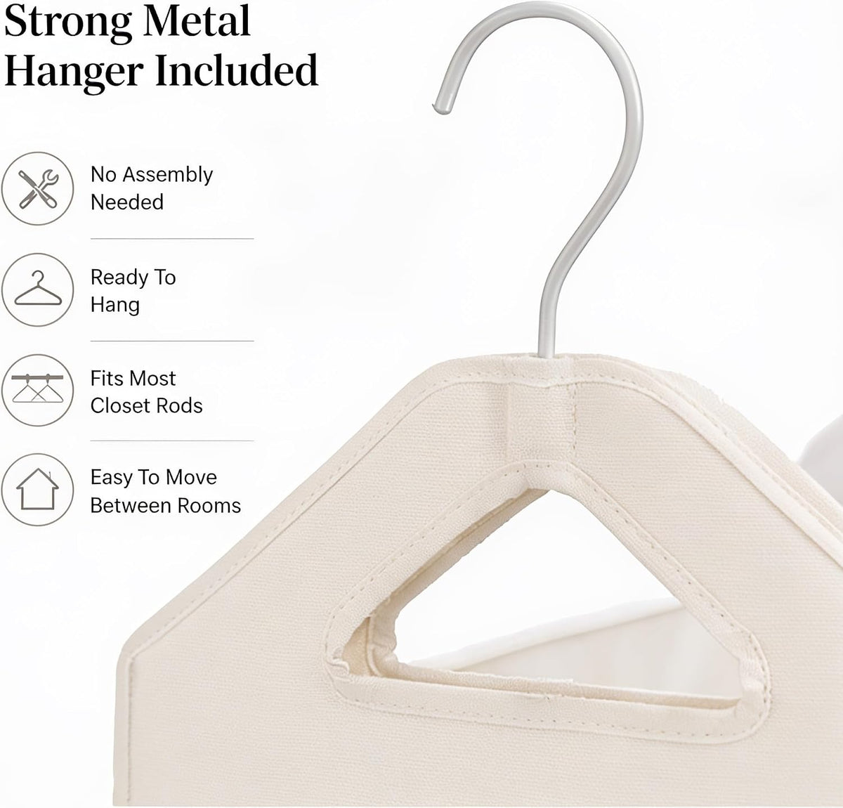 TFLC Hanging Laundry Hamper bag, Portable Clothes Hampers for Laundry Beige