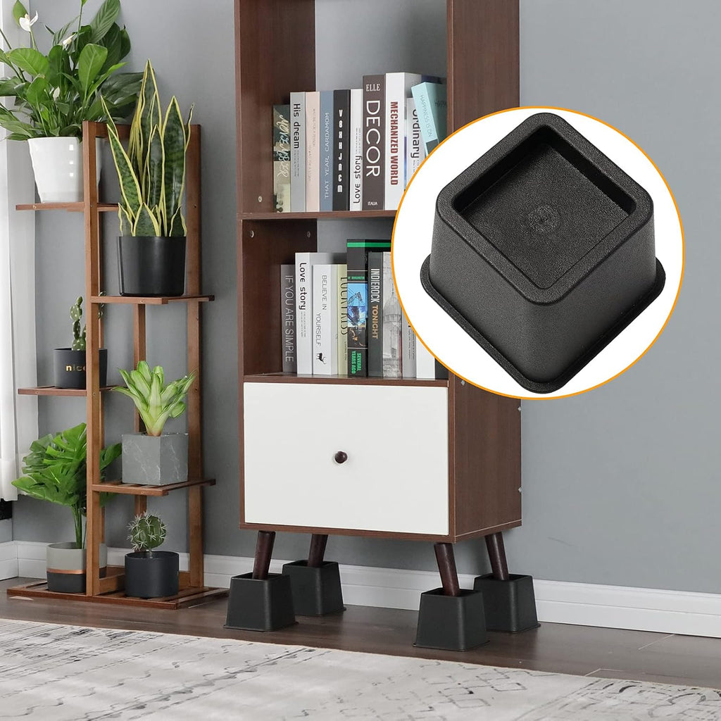 Bed Risers 3 Inch, Heavy Duty Square Furniture Frame Lift, Set of 4