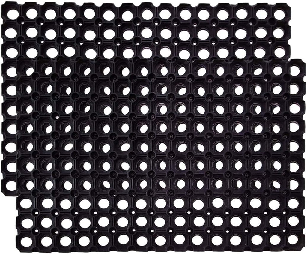 SafetyCare Interlocking Rubber Drainage Floor Mat - Anti-Fatigue - 24 x 16 inches - 2 Mats