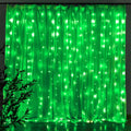 304 LED Green Curtain Lights, 9.8FT x 9.8FT Window Fairy Lights