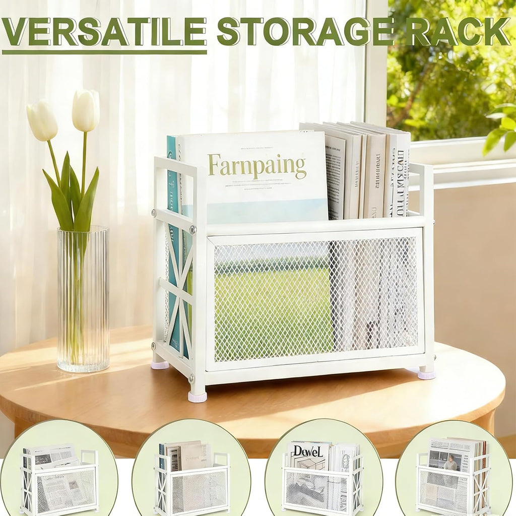 White Magazine Holder, Magazine File Holder