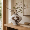 Wabi Sabi Rusty Vintage Vase, 11.4" Tall Wabi Sabi Decor Rustic Farmhouse Pottery Vase for Centerpiece, Textured Pottery Flower Vases for Home Decor, Table, Living Room, Bathroom, Kitchen