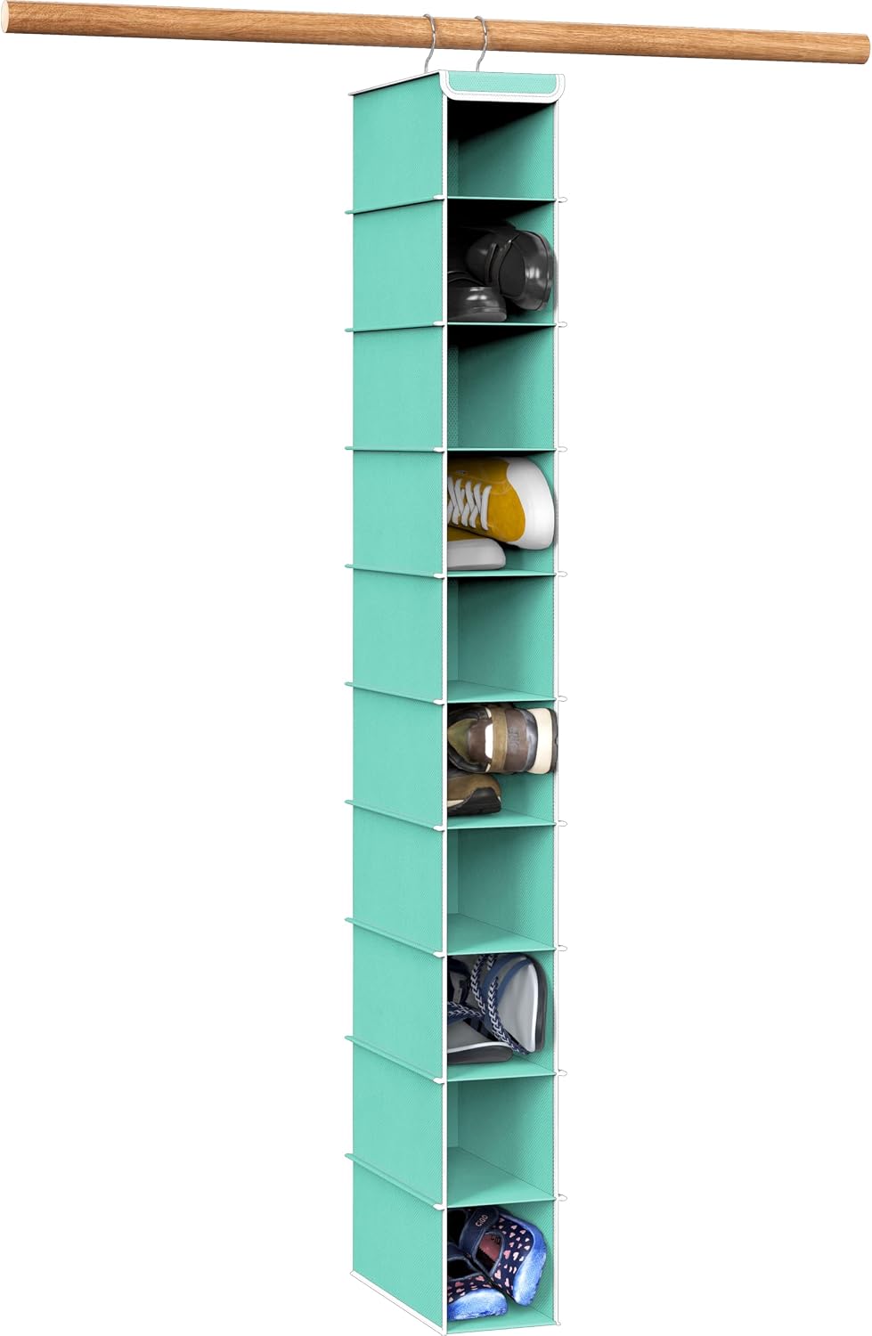 Simple Houseware 10 Shelves Closet Hanging Shoe Organizer, Turquoise