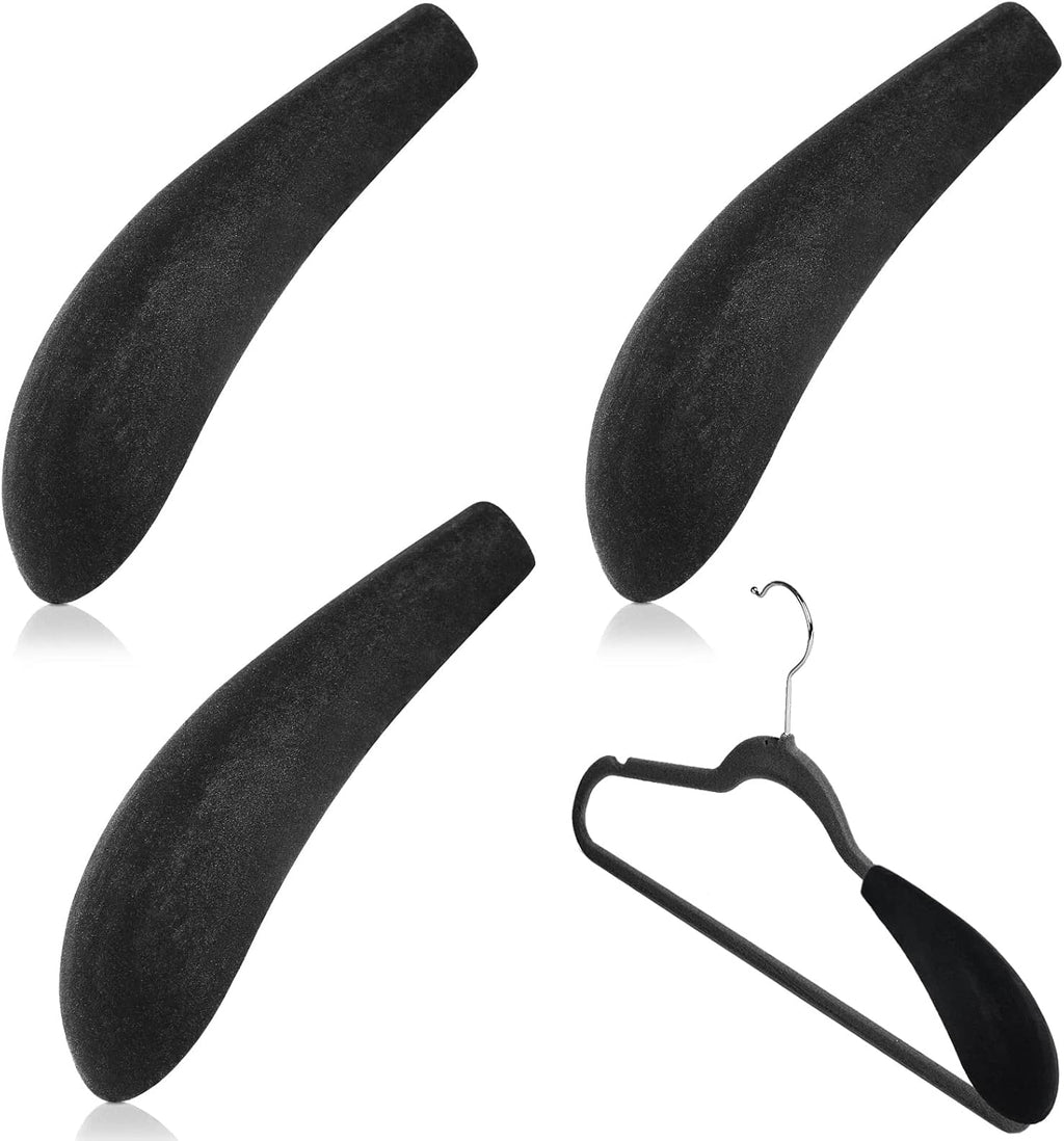 Qunclay 8 Pcs Velvet Hanger Shoulder Pads Black Form Pads Shaper Protectors