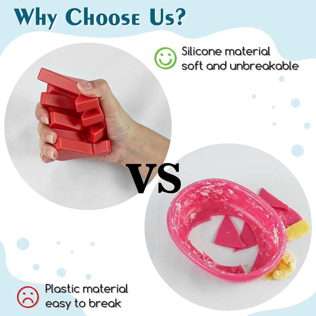 Self Draining Silicone Soap Dish Holder Waterfall Tray, 1 Pack Red