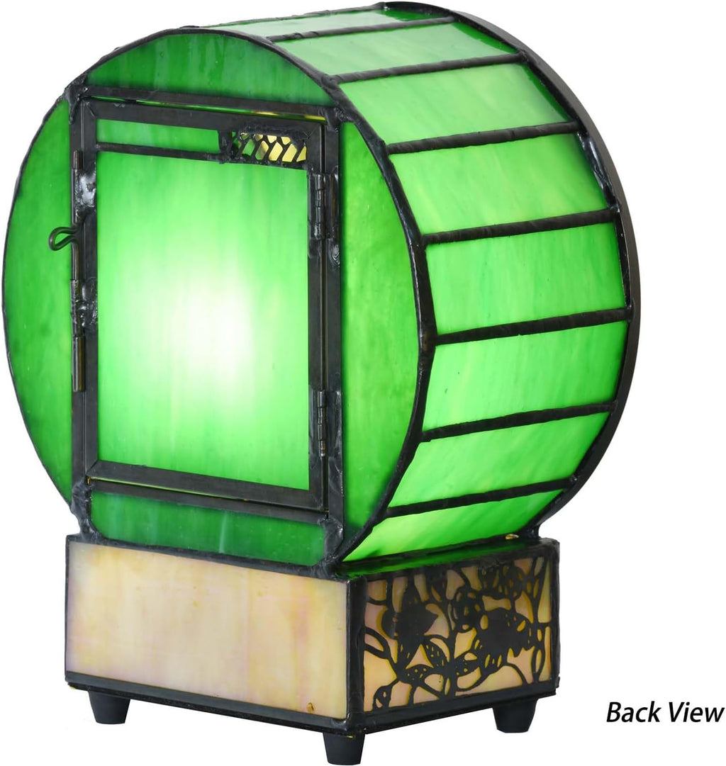 Bieye L12026 Sunflower Tiffany Style Stained Glass Clock Table Lamp