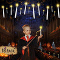 TLPUHU Halloween Floating Candles 18 Pcs - Magical Flameless Candles with Wand Flickering Warm Lights Ideal for Indoor Window Bedroom Halloween Cosplay Birthday Theme Party Decor