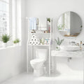 UDEAR 3-Tier Over The Toilet Rack,with Hanging Rod,Tower Shelf,White