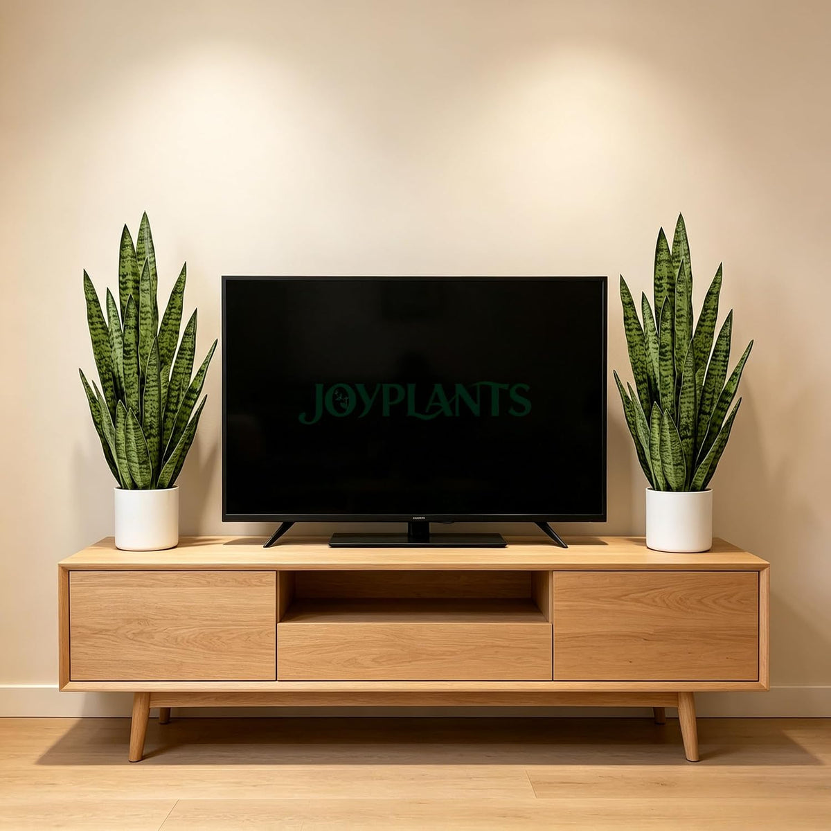 Fake Snake Plant 3FT, 35in Artificial Potted Plant with White Pot