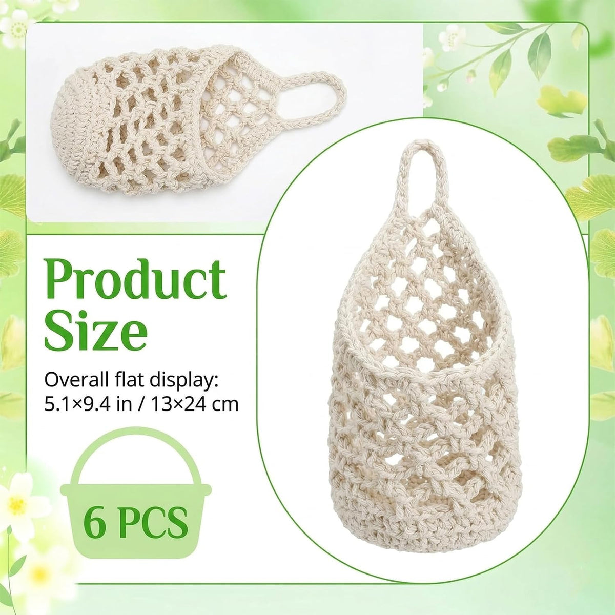 6 Pack Macrame Plant Hangers, Small Hanging Planters for up to 5 Inch Pot