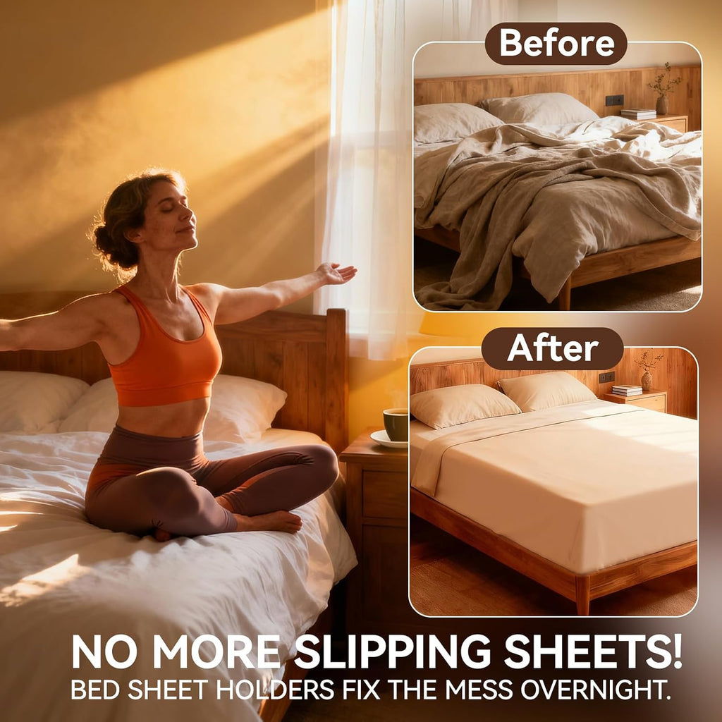 Bed Sheet Holders Heavy Duty Straps Grippers 4Pack