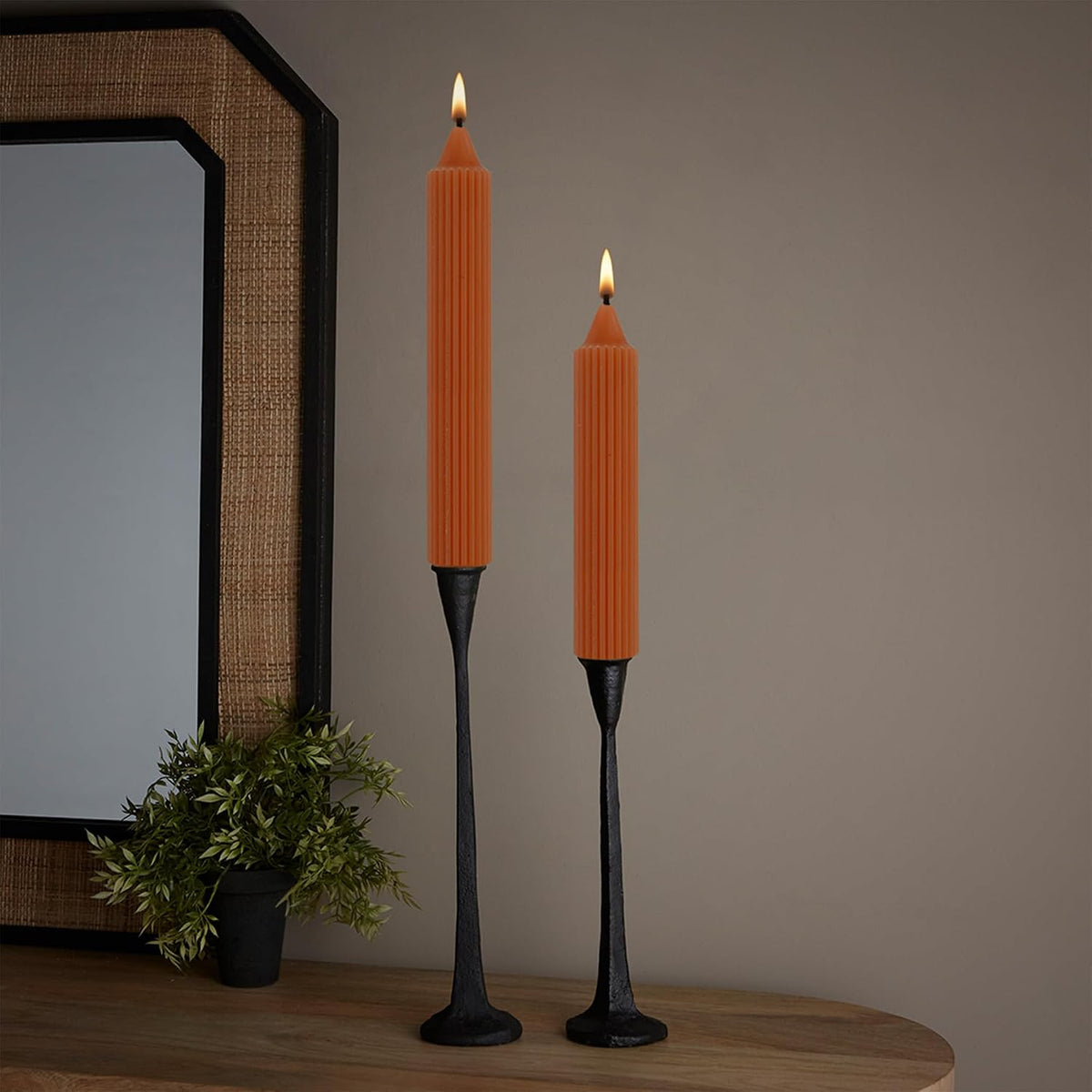 Root 4-Count Unscented Grecian Collenette Candles, 7-Inch, Rust