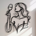 LIYAOLI Black Metal Wall Art Decor, 3D Woman Drinking Wine Sculpture for Bar, Kitchen