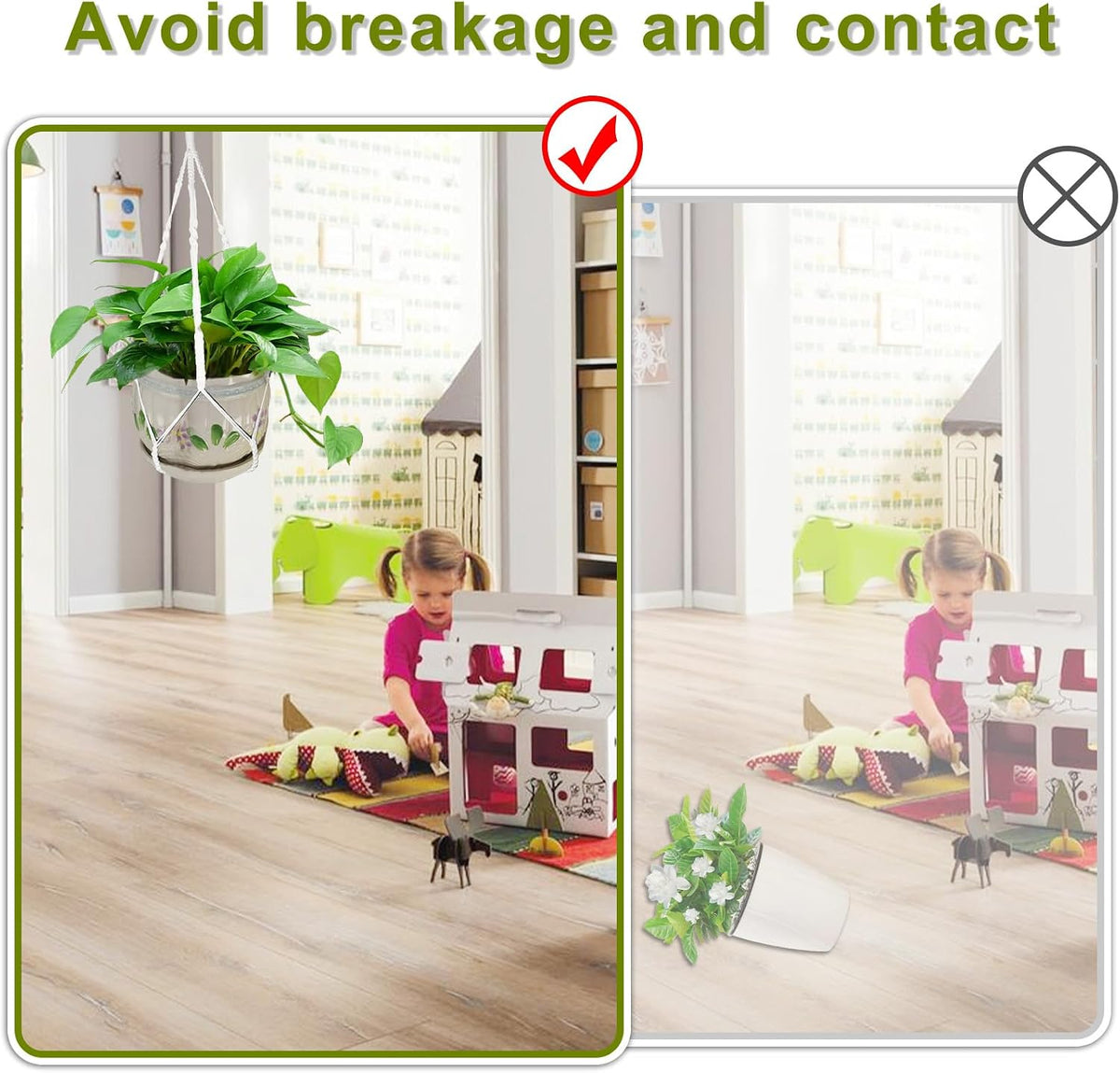 2 Pack Macrame Plant Hanger Large, 37.8 Inch Plant Hanger Indoor Outdoor