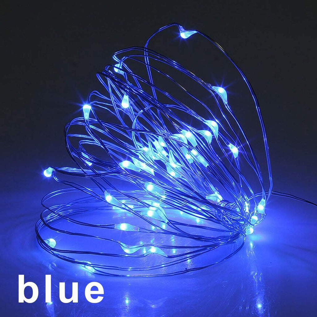 16 Packs Fairy Lights Battery Operated(Batteries Included) 10.2FT 30LEDs Waterproof Copper Wire Firefly Light, Mini Starry String Lights for DIY Craft Wedding Party Christmas Decor (Blue Fairy Light)