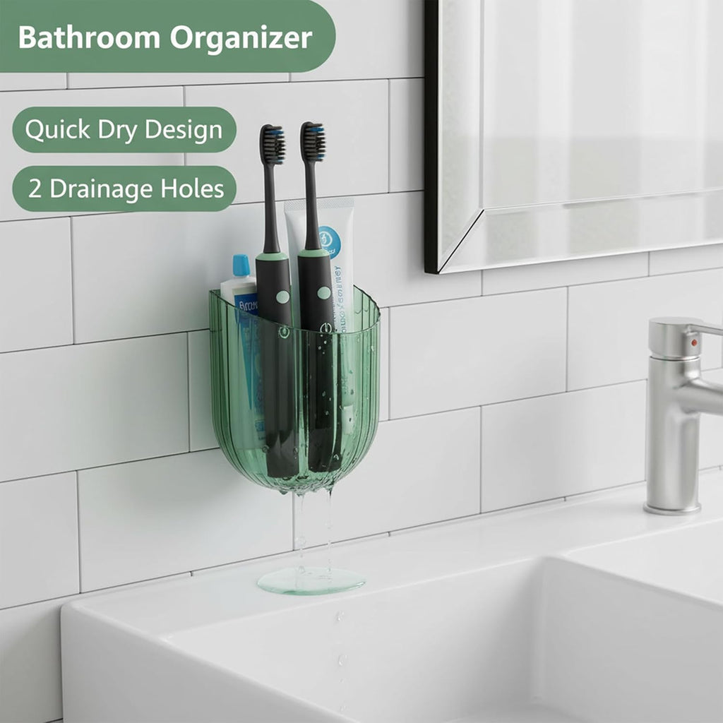 Adhesive Wall Mount Storage Caddy, Pen & Remote Holder(Green 1PCS)
