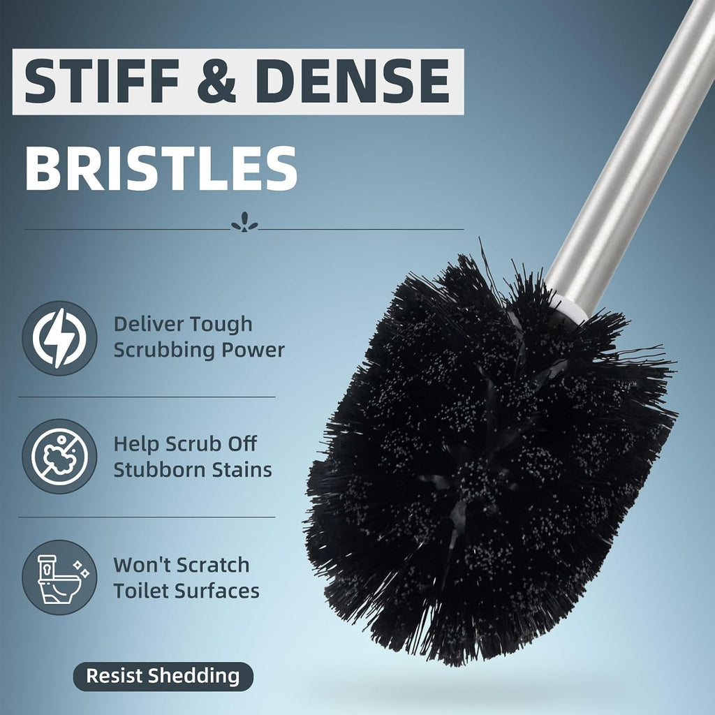 Angle Simple Toilet Brushes Refills, Black Toilet Bowl Scrubber Head 3 PCS