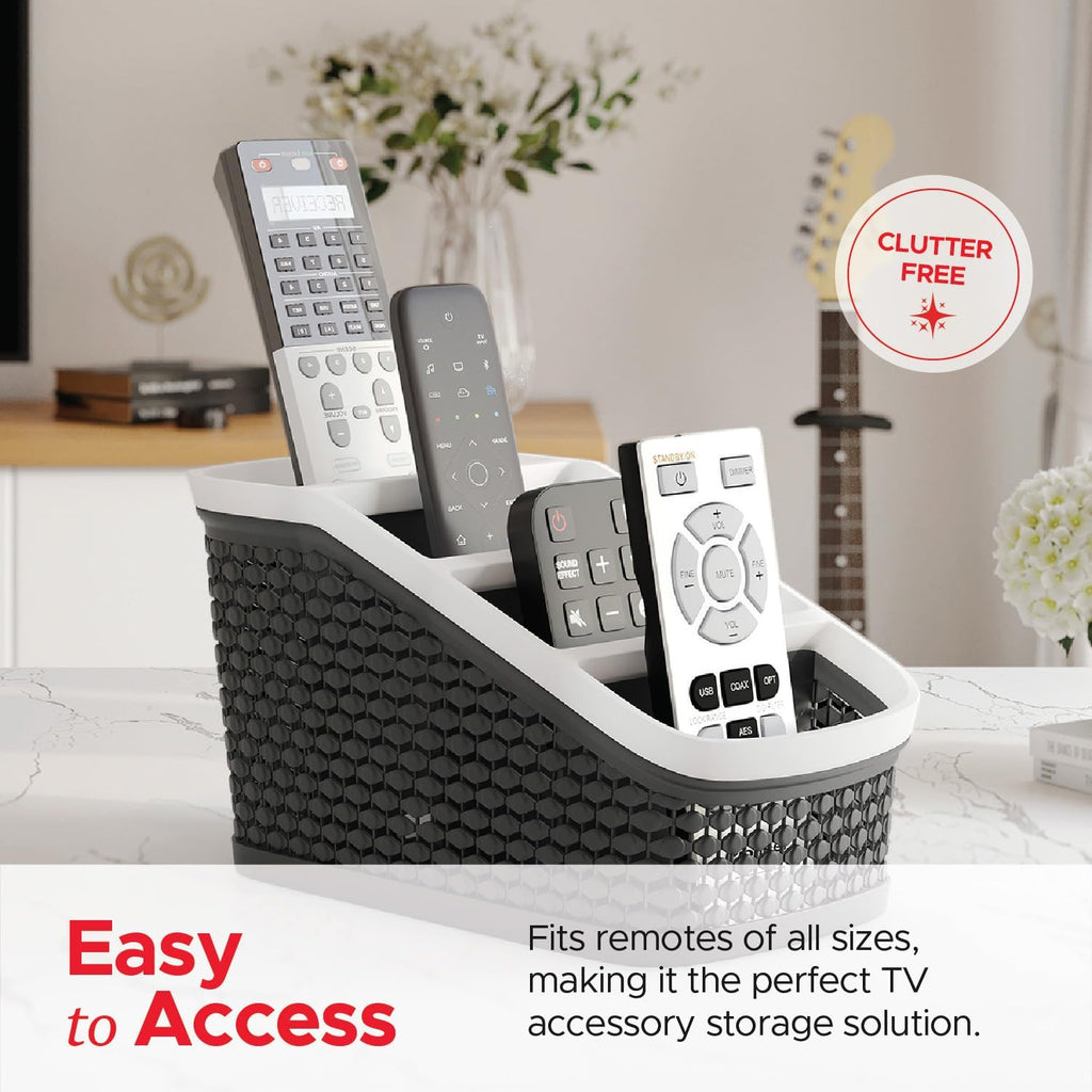 Tafura Remote Control Holder, 2 Pack, 4-Compartment Organizer