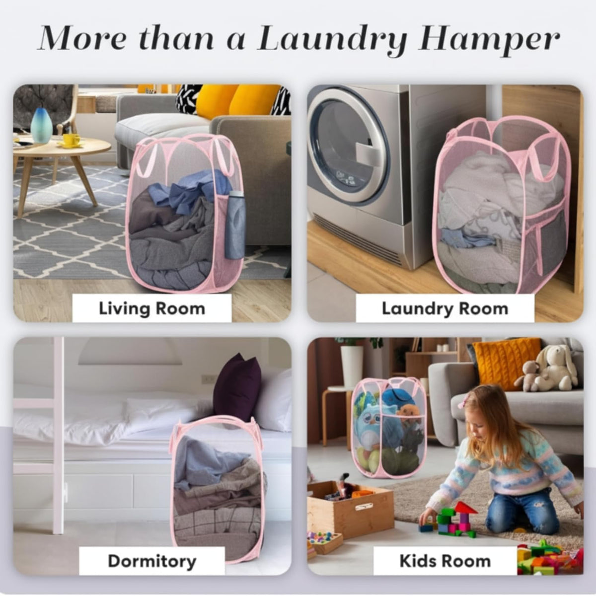 Handy Laundry Mesh Pop Up Hamper Foldable Collapsible Basket