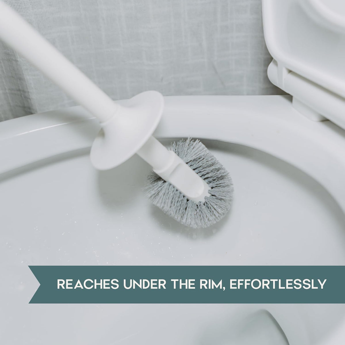 Eversprout Tidy Toilet Bowl Brush and Holder Set, Wall Mount, Under Rim