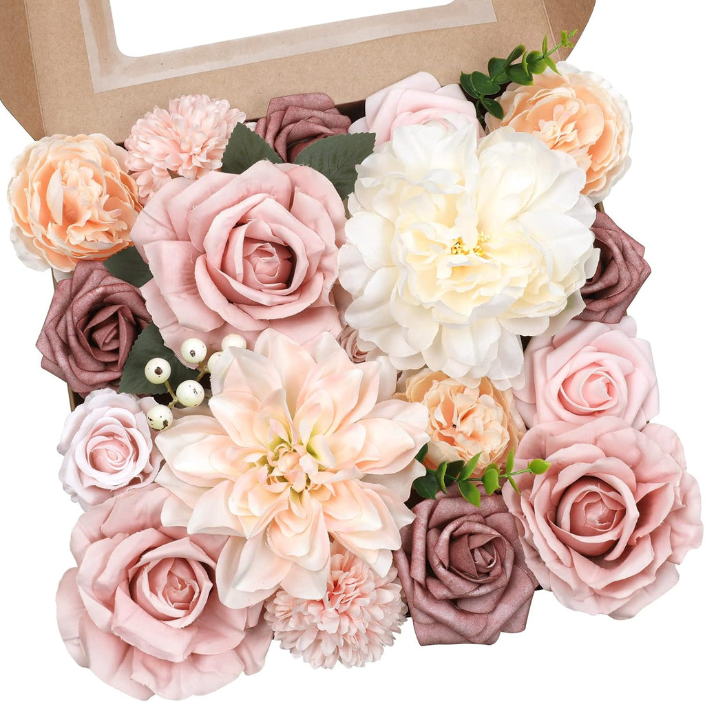 AmyHomie Artificial Flowers Combo, Silk Rose w/Stem for Wedding Home Decor