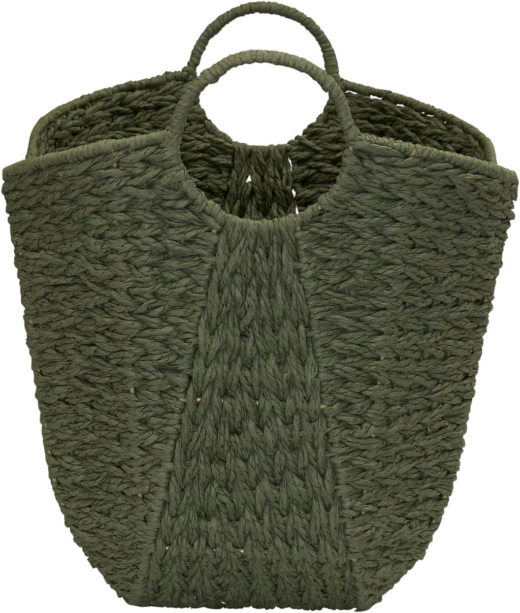 Household Essentials Natural Woven Wicker Storage Basket with Handles