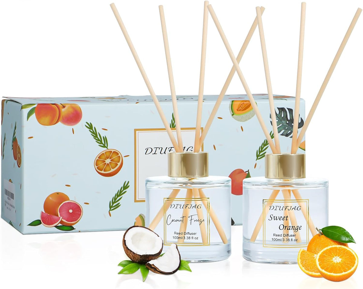 200ml Scent Diffuser with 6 Fiber Sticks, 6.76 oz Reed Diffuser Set