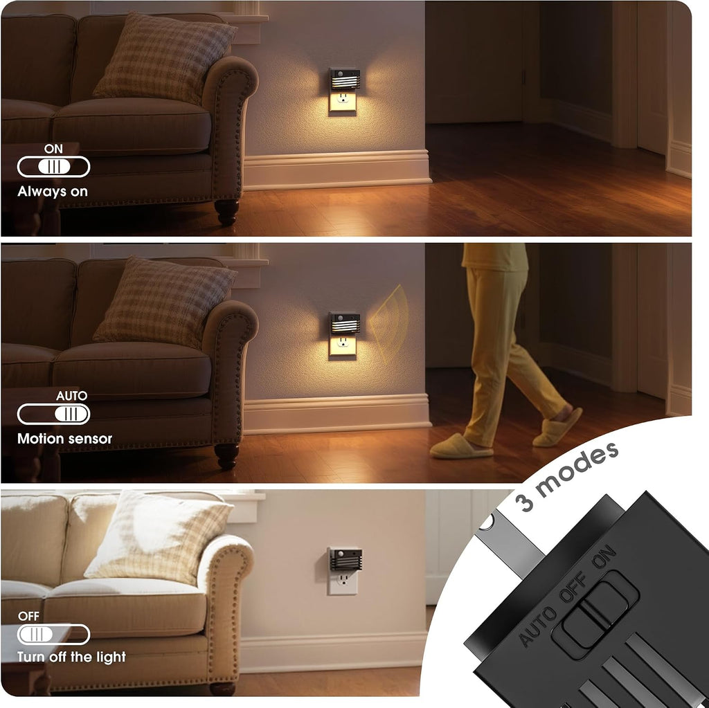 JandCase Motion Sensor Night Light, [2 Pack] Night Lights Plug into Wall