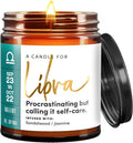 WAX & WIT Libra Candle Gifts for Women, Libra Zodiac Gifts, Astrology Gift for Women, Zodiac Astrology Candle, September October Birthday Gift for Woman - 9oz