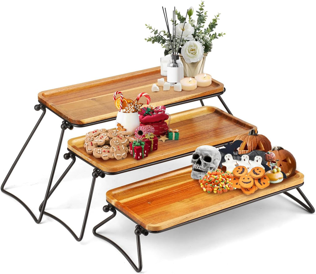 Manspdier Middle Size 3 Tier Cupcake Stand & Towers Serving Tray for Party
