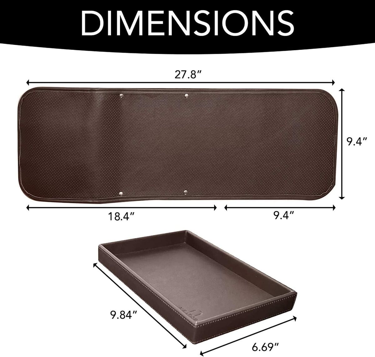 NEATOPA Couch Remote Caddy Control Holder Sofa Organizer with Detachable Wooden Snack Tray for Recliner Mattresses Chair Armrests with 4 Slots - 1 Large Pockets and 3 Small Pockets (Brown)