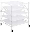 STORAGE MANIAC Sweater Drying Rack, Mesh Clothes Drying Rack, Stackable Laundry Drying Rack, Lay Flat Dryer for Delicates, Portable Dry Rack for Indoor or Outdoor, White, 5 Tier Foldable