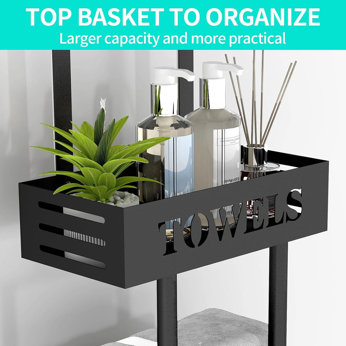 Bethom 3 Tier Over The Door Towel Rack, Hanging Towel Rack, Matte Black
