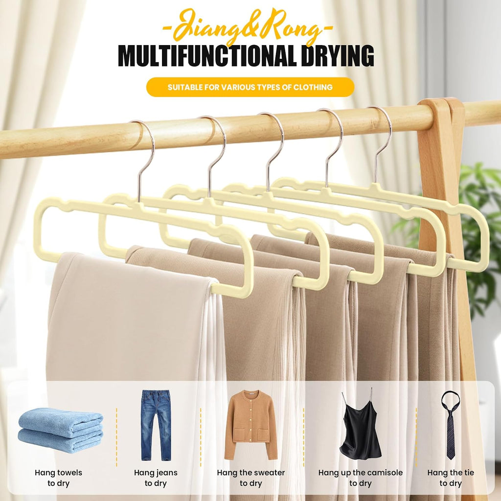 Jiang&Rong 30-Pack Velvet Pants Hangers (Beige)