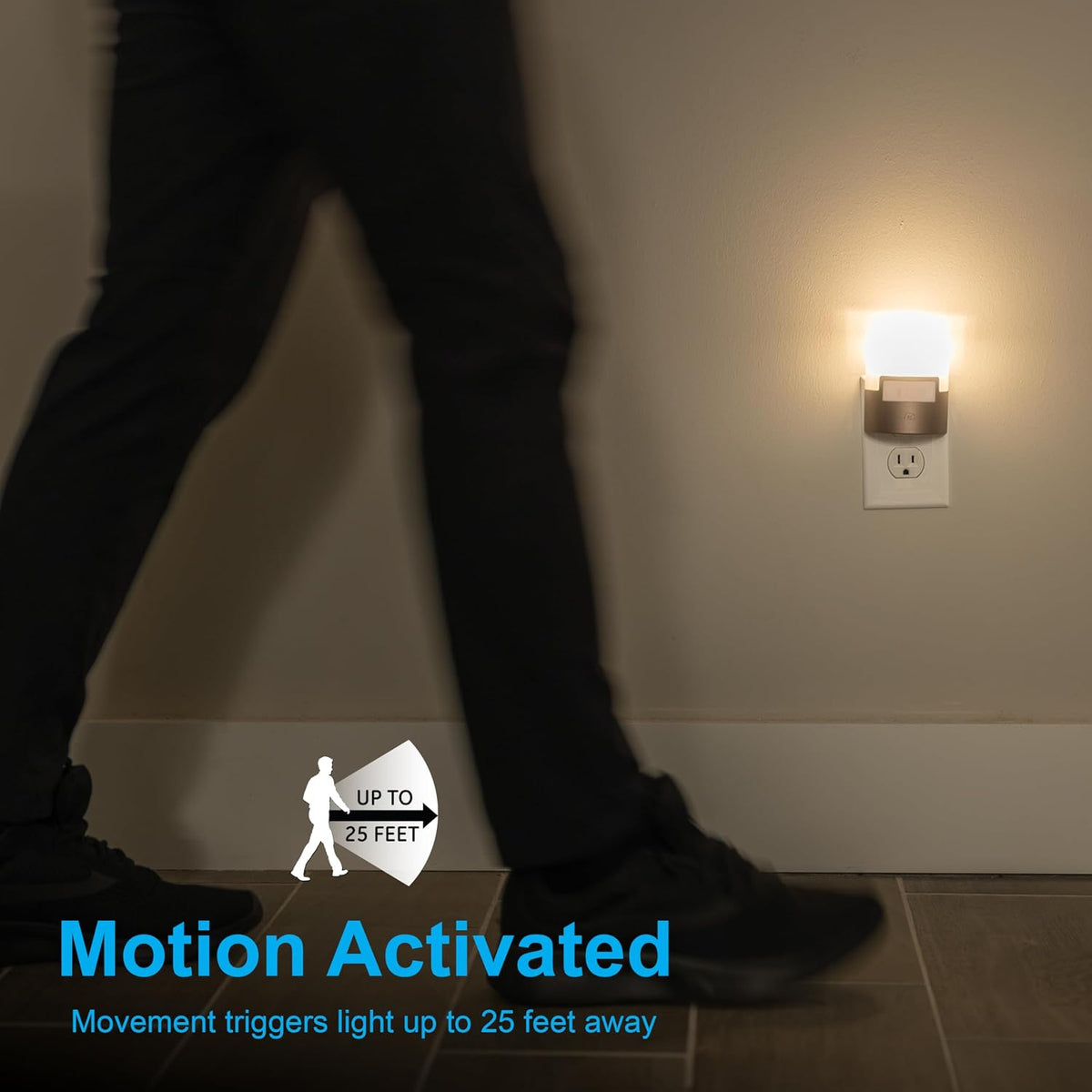 GE Plug in Night Light with Motion Sensor, 40 Lumens, Bronze